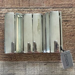 Chico's Greta Expandable Silver Cuff Bracelet Costume Jewelry NEW with Tags